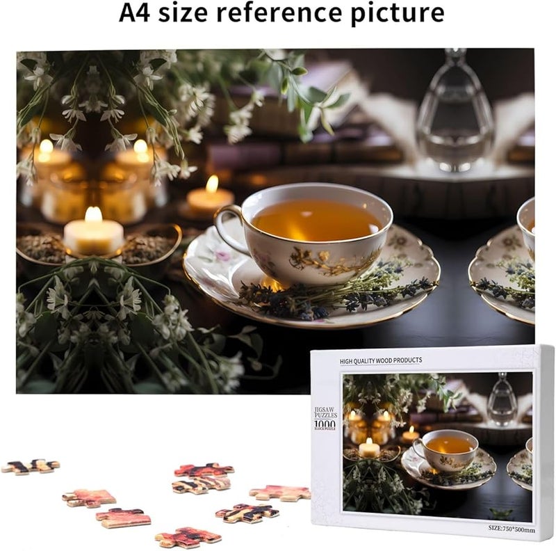 Phayah Fine Tea Bowl 1000 قطعة لغز للأدوات المنزلية للكبار هدية ديكور المنزل 29.5 × 19.7 بوصة - Image 5